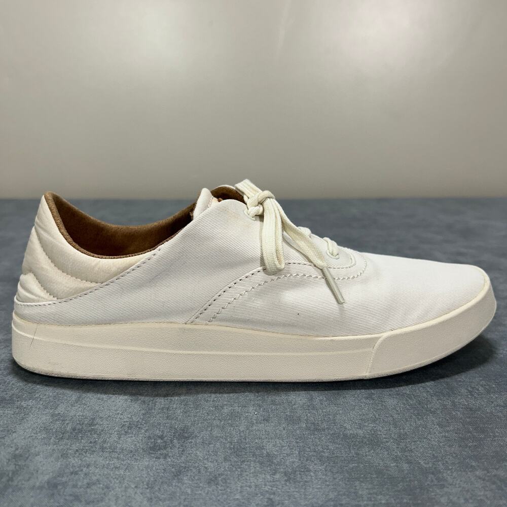 OluKai Kohu Canvas Sneakers Womens 10 Off White 20516-1818 Lace Up